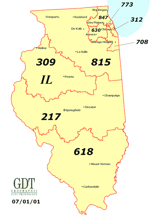 Area Code Map Illinois - Bank2home.com